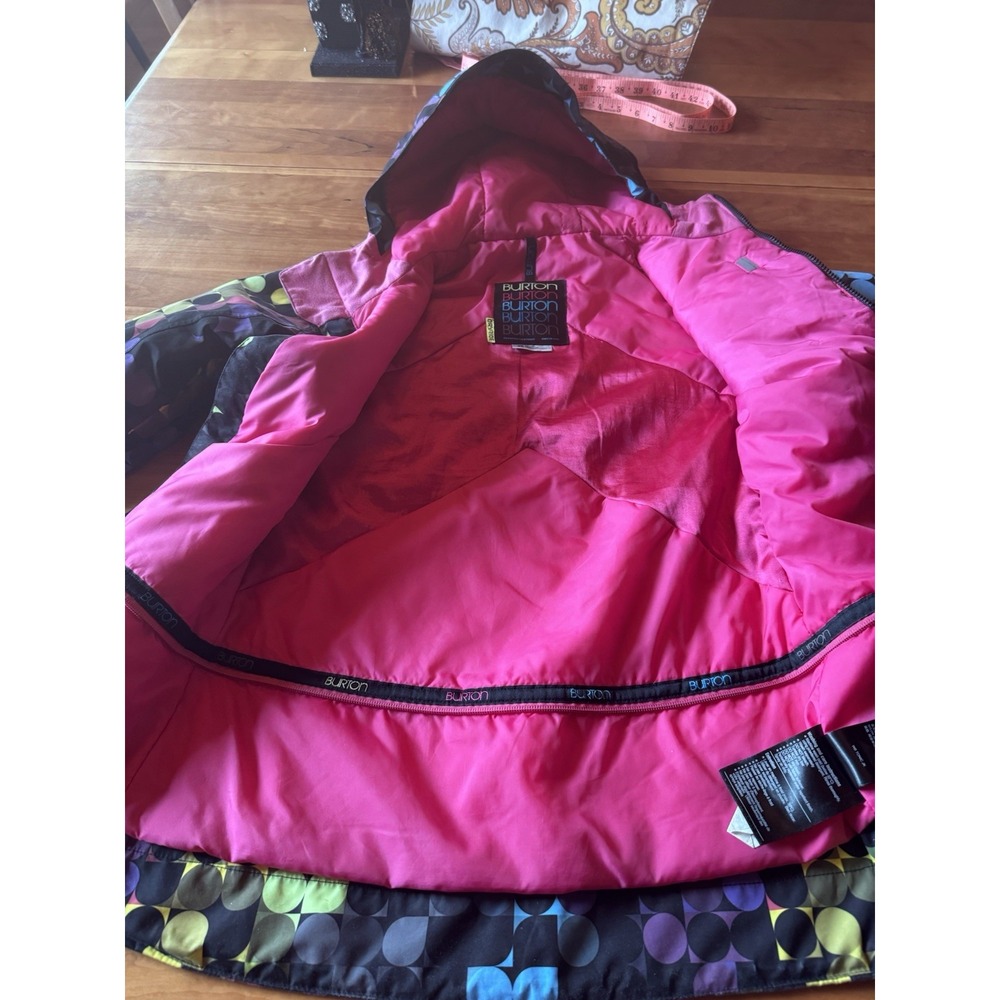 Burton Dry Ride Colorful Geometric Dot Snowboard Ski Hooded Jacket Women's XS - Picture 6 of 12